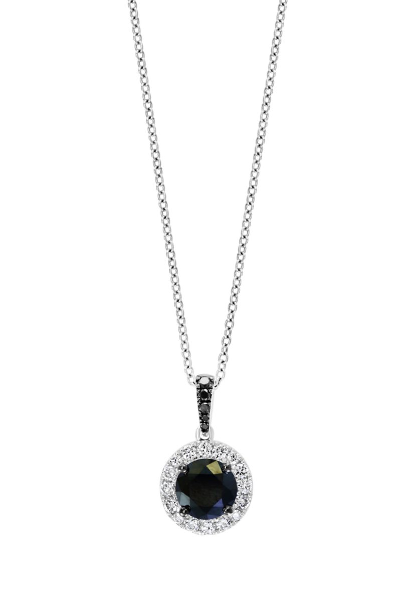 14K White Gold 1.25 ct. t.w. White and Black Diamond Pendant Necklace