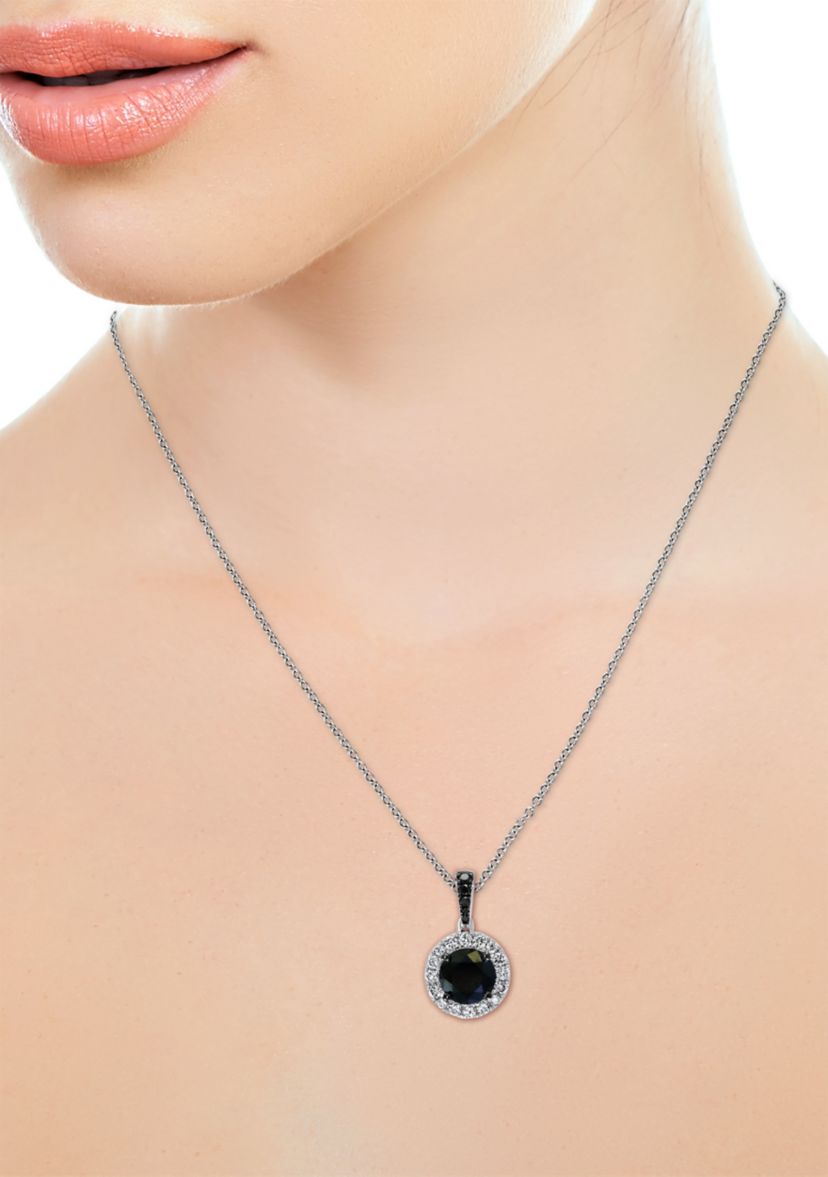 14K White Gold 1.25 ct. t.w. White and Black Diamond Pendant Necklace