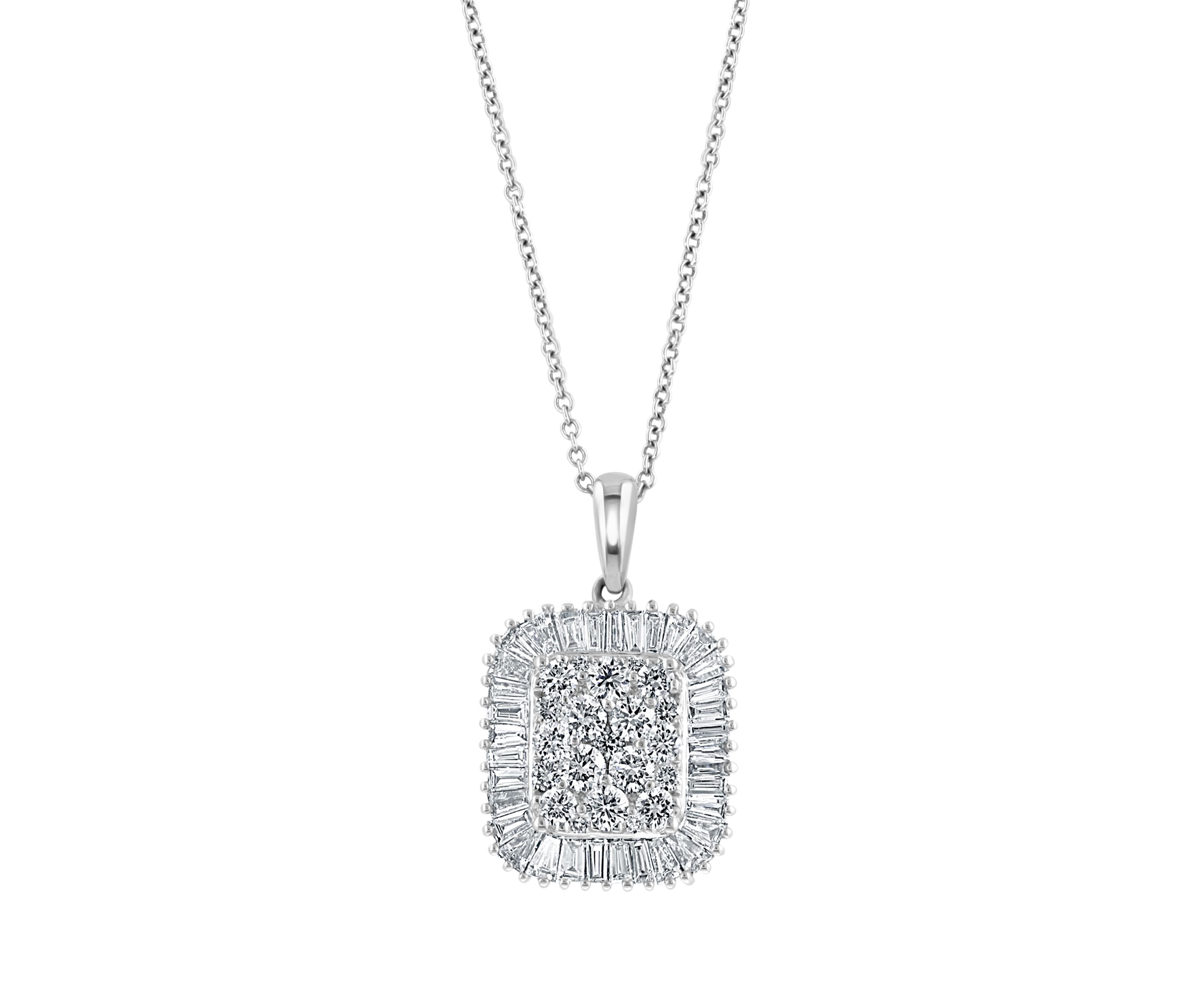 1 ct. t.w. Diamond Pendant Necklace in 14K White Gold 