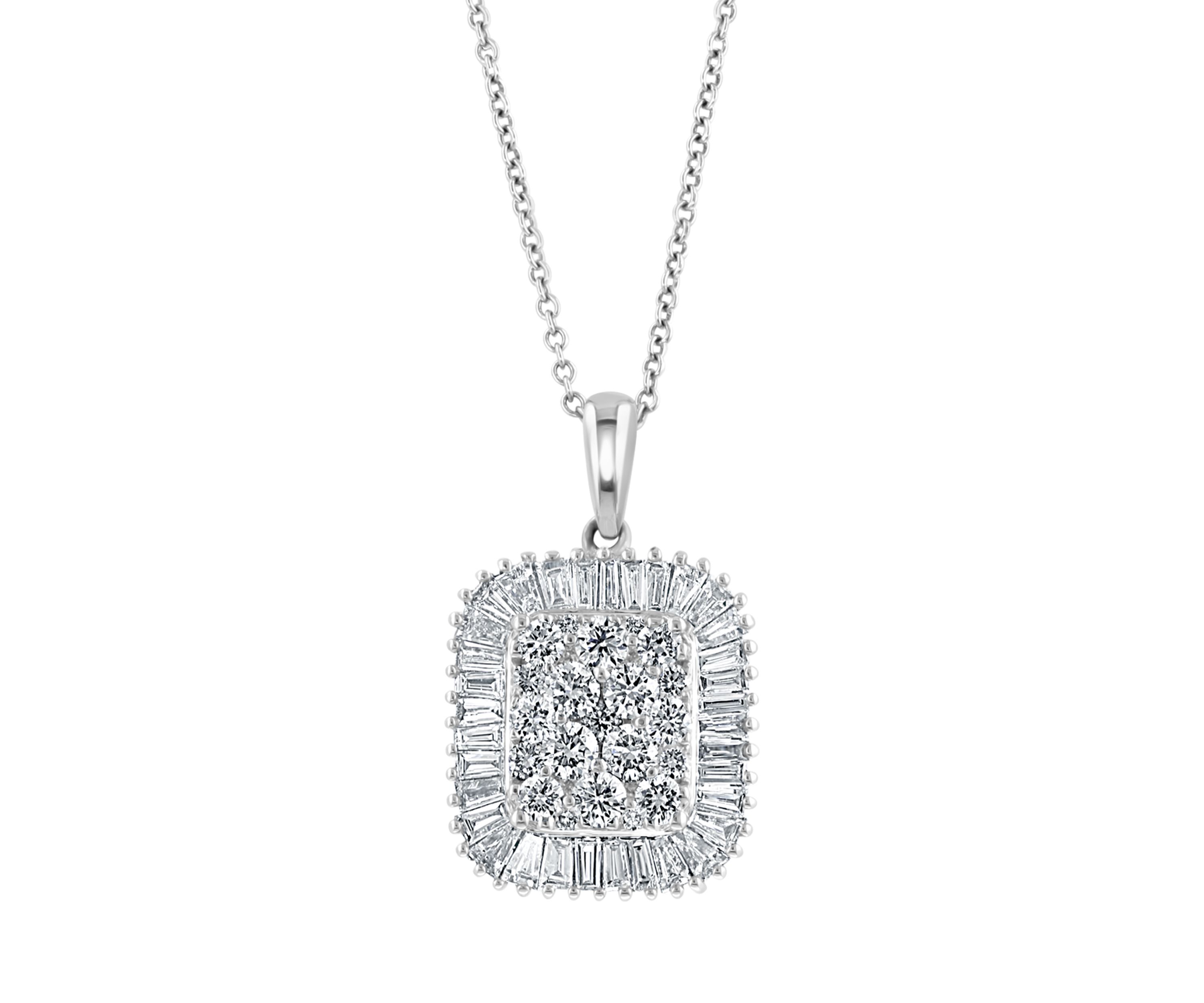 1 ct. t.w. Diamond Pendant Necklace in 14K White Gold 