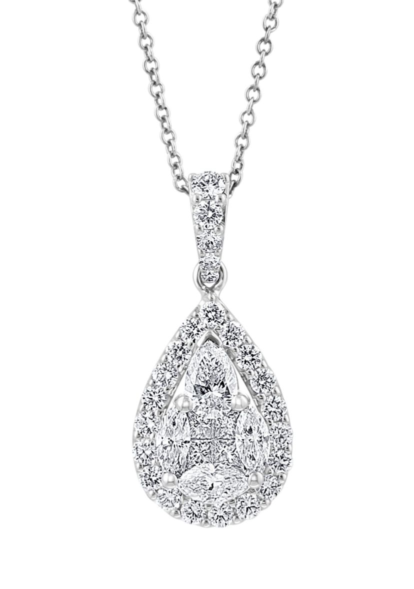 14K White Gold Pendant Necklace 