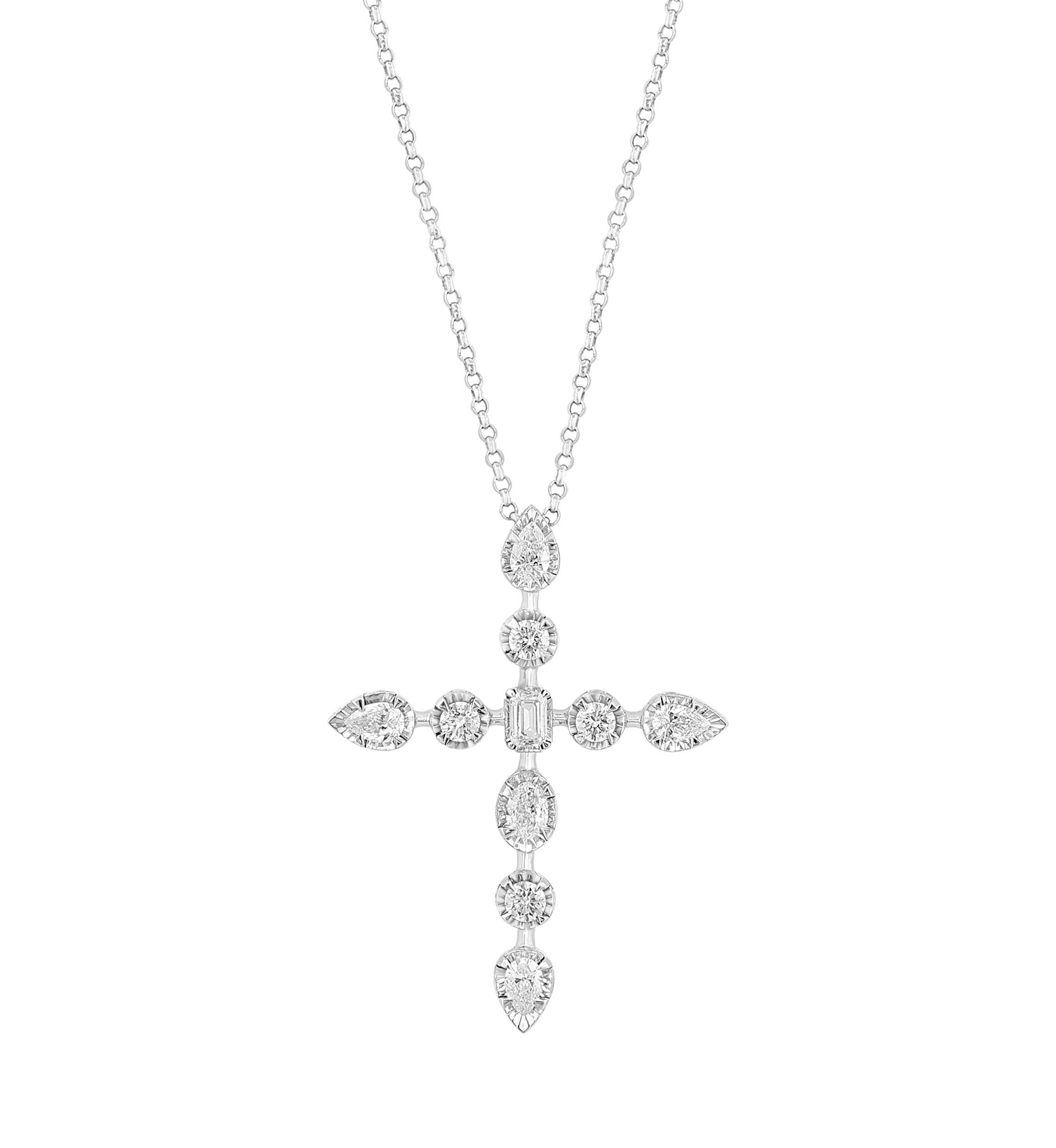 5/8 ct. t.w. Diamond Cross Necklace in 14K White Gold