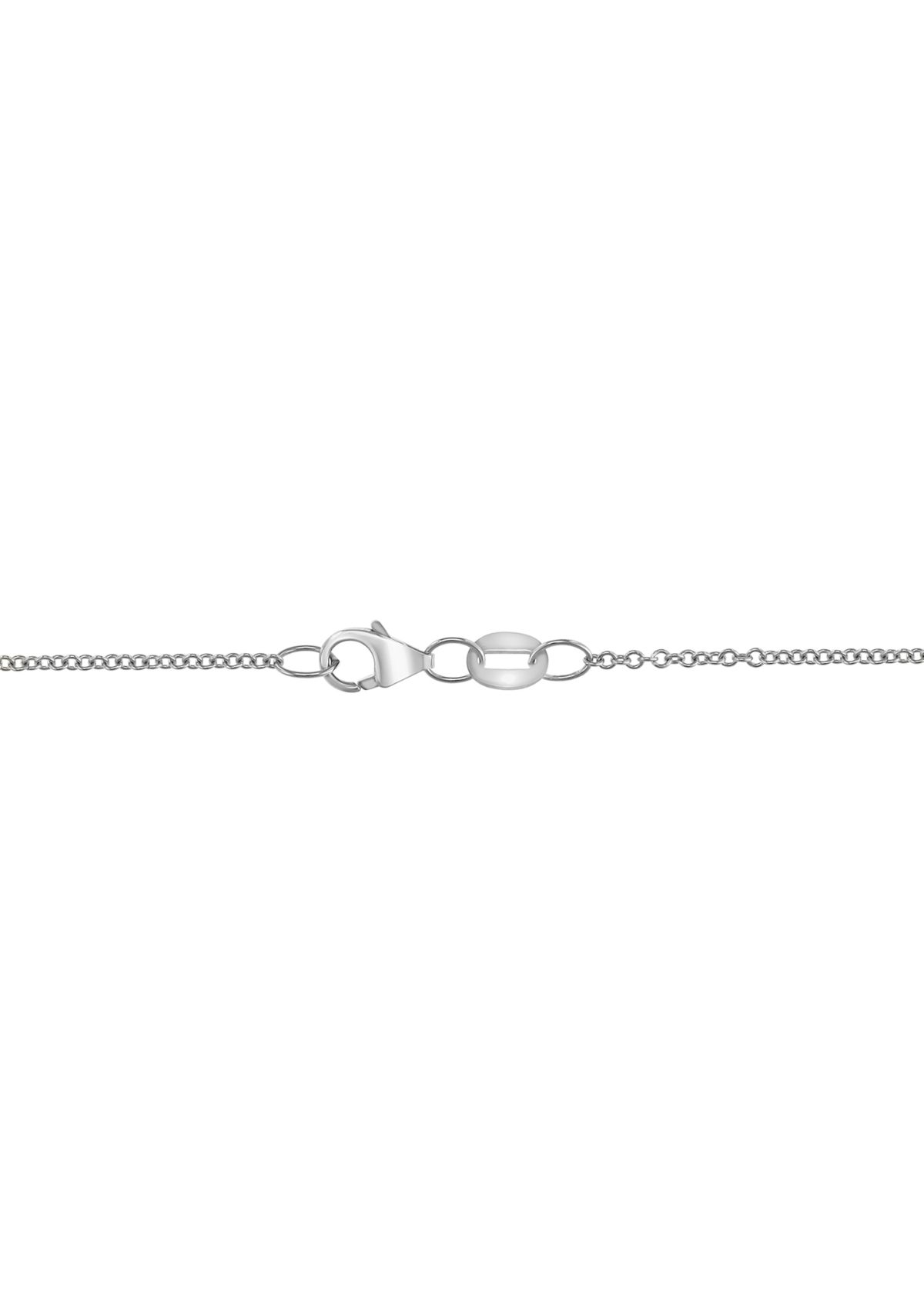 Emerald and White Sapphire Pendant Necklace in 14K White Gold