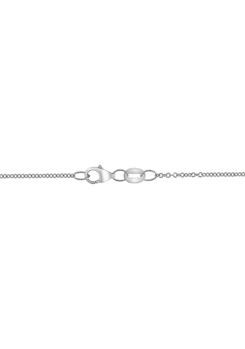 Emerald and White Sapphire Pendant Necklace in 14K White Gold