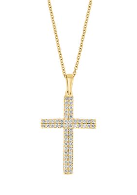 Effy 1/2 Ct. T.w. Diamond Cross Necklace In 14K Yellow Gold