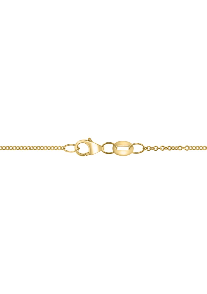 Natural Emerald Cross Pendant Necklace in 14K Yellow Gold
