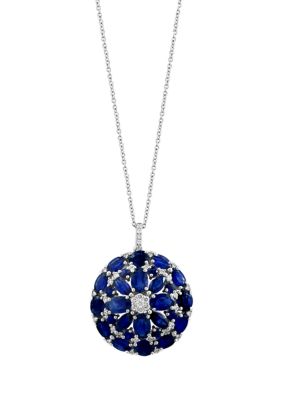 Effy 14K White Gold Diamond Sapphire Pendant Necklace, 16 in -  0191120822075