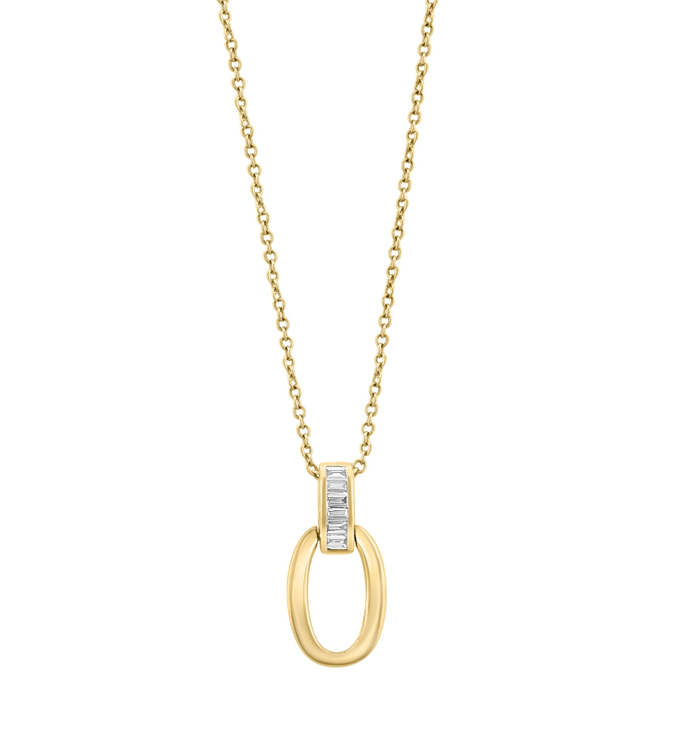 1/10 ct. t.w. Diamond Oval Necklace in 14K Yellow Gold