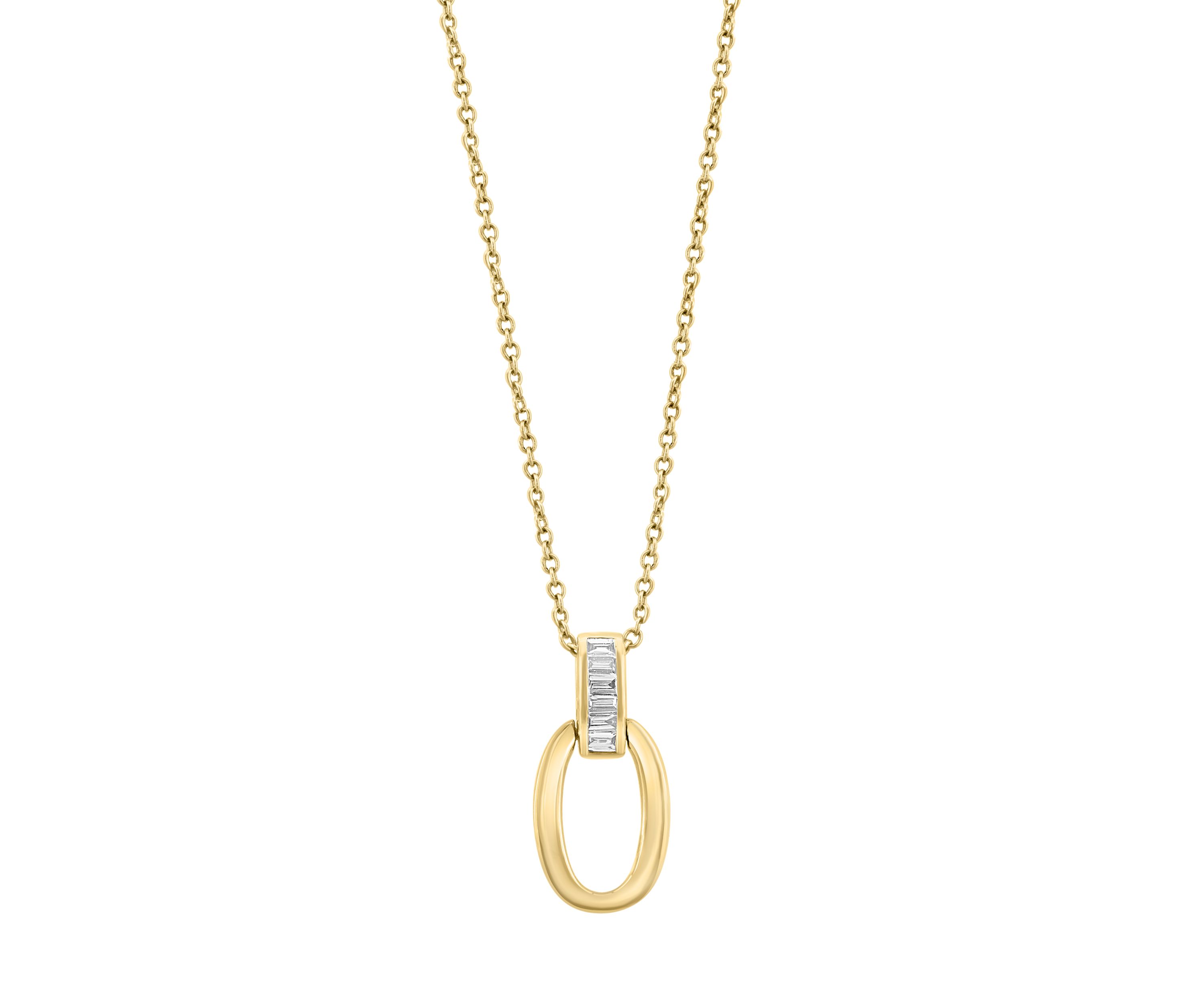 1/10 ct. t.w. Diamond Oval Necklace in 14K Yellow Gold