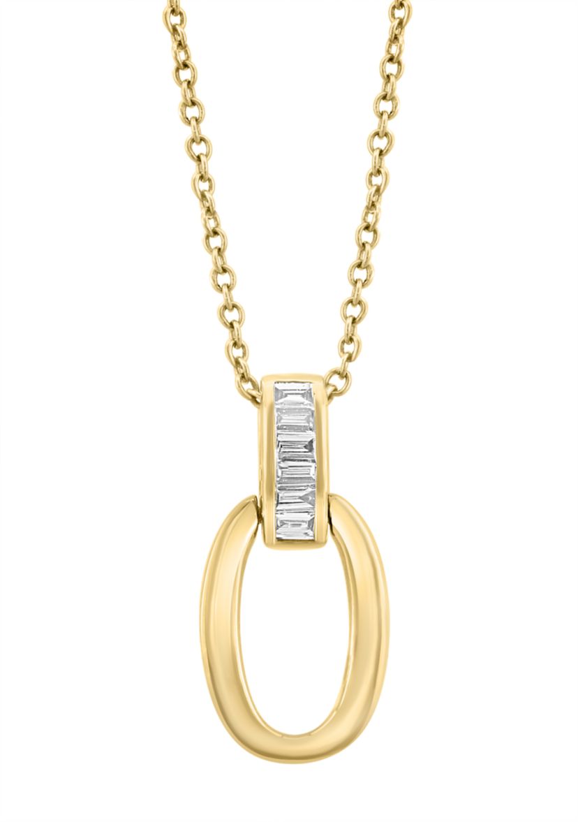 1/10 ct. t.w. Diamond Oval Necklace in 14K Yellow Gold