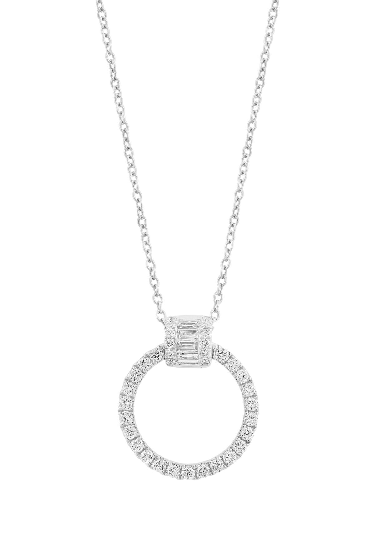 14K White Gold Diamond Pendant