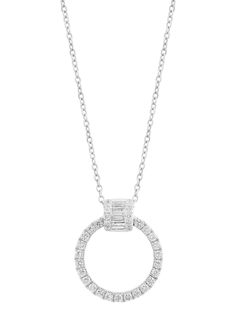 14K White Gold Diamond Pendant