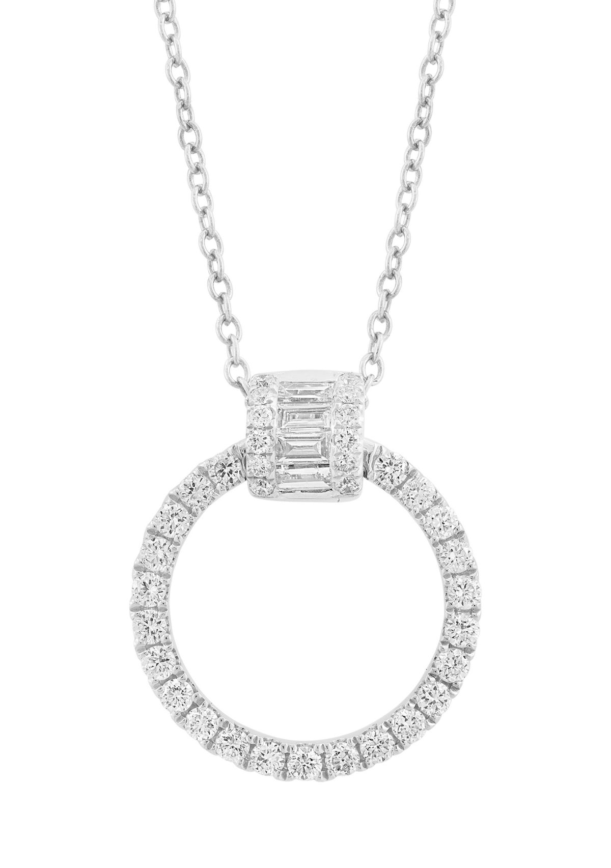 14K White Gold Diamond Pendant