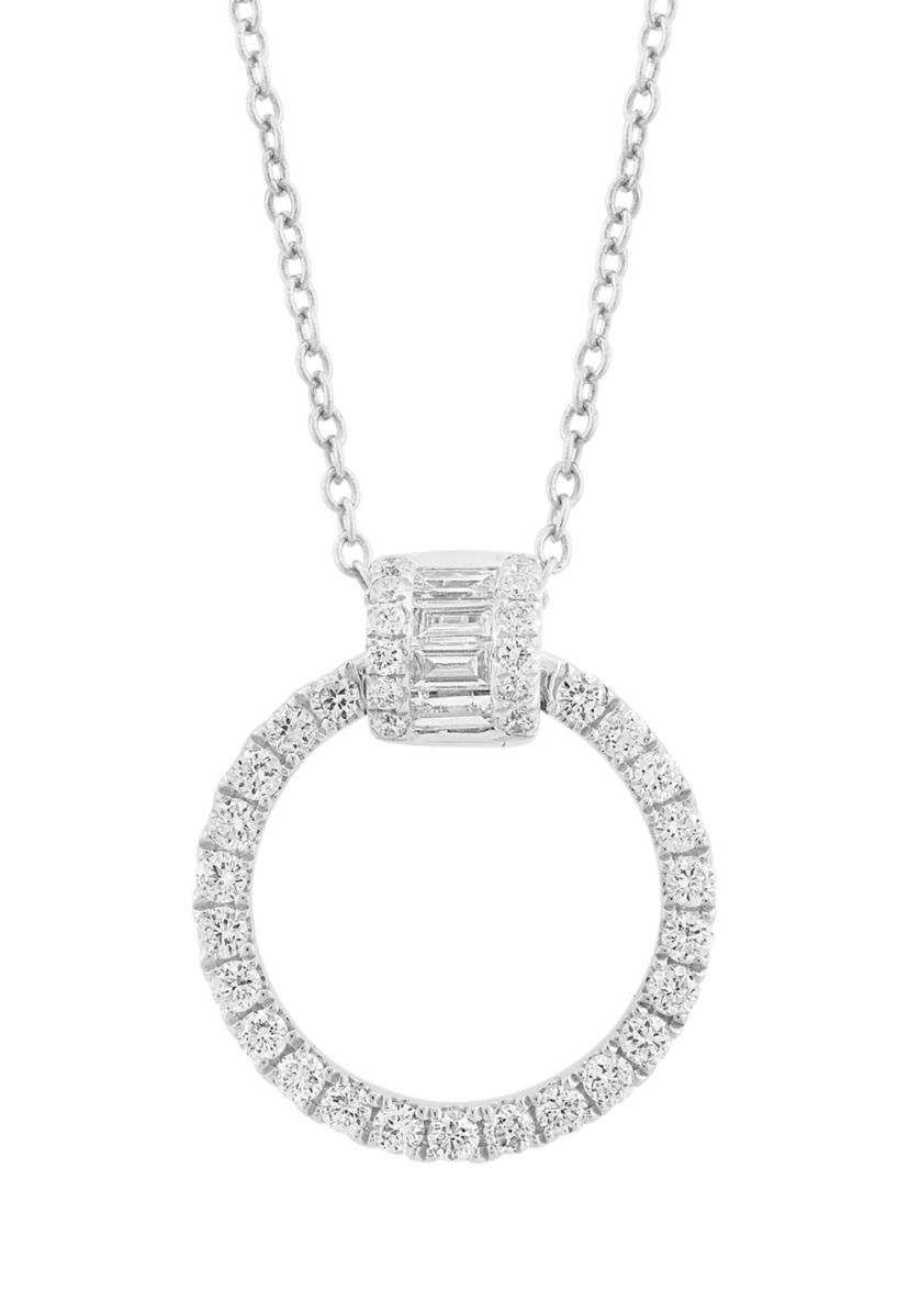 14K White Gold Diamond Pendant
