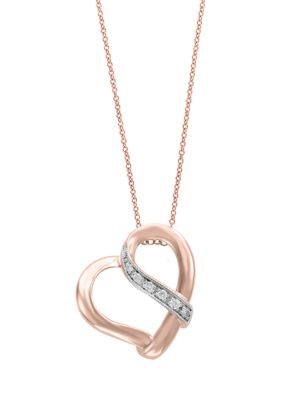 Effy 1/10 Ct. T.w. Diamond Pendant Necklace In 14K Rose Gold