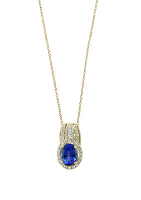 Effy 1.8 ct. t.w. Tanzanite and 3/8 ct. t.w. Diamond Pendant in 14k Yellow Gold, 18 in -  0191120242248