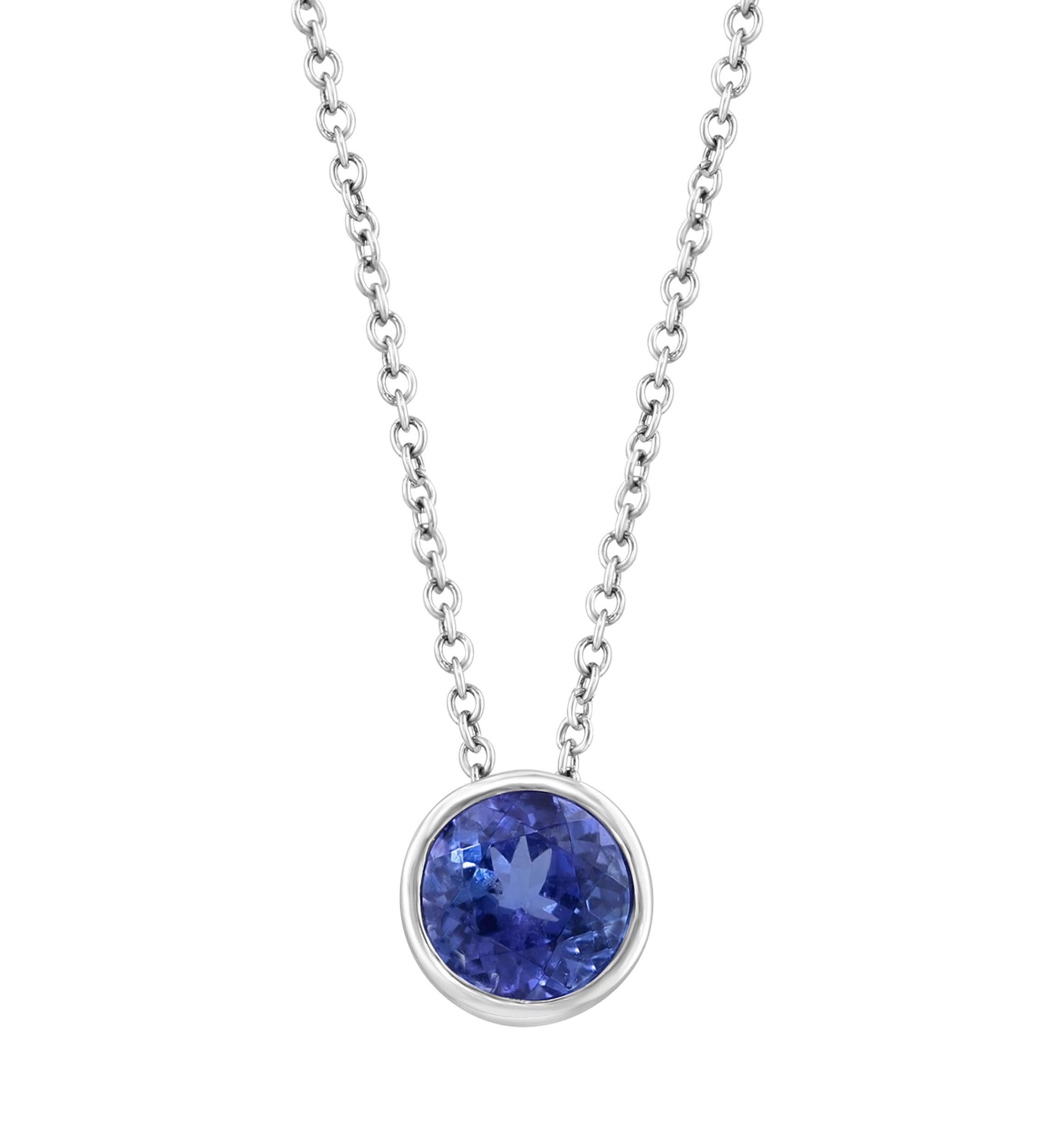 Tanzanite Pendant Necklace in Sterling Silver