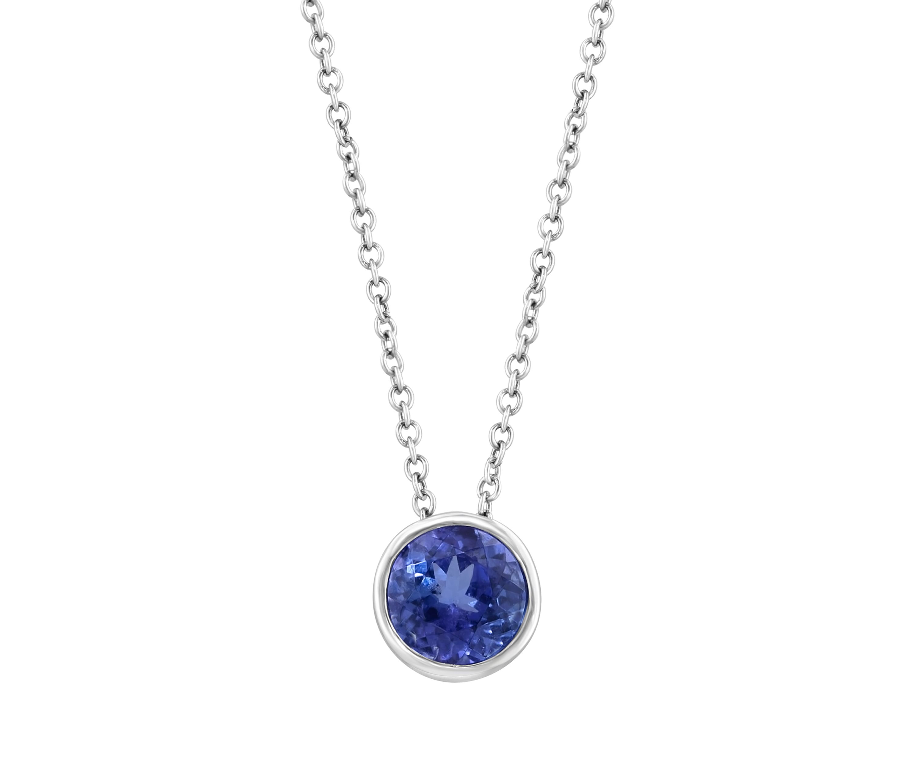 Tanzanite Pendant Necklace in Sterling Silver