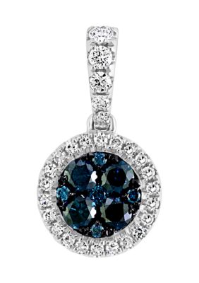 Effy 7/8 ct. t.w. Diamond Bella Bleu Pendant Necklace in 14K White Gold, 16 in -  0191120385167