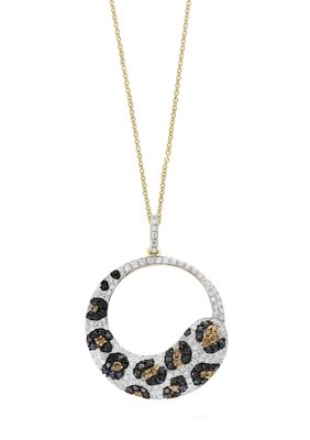 Effy 14K Yellow Gold 1.8 Ct. T.w. Diamond, Black Diamond, And Espresso Diamond Pendant Necklace