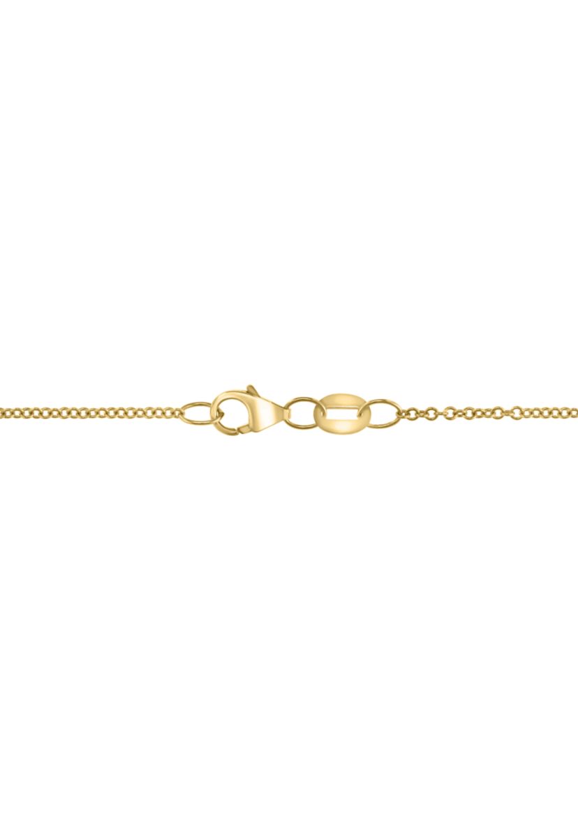 Diamond and Natural Emerald Pendant Necklace in 14K Yellow Gold