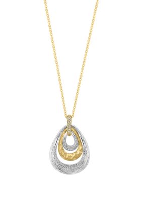 Effy 1/3 Ct. T.w. Diamond Pendant Necklace In 14K White And Yellow Gold
