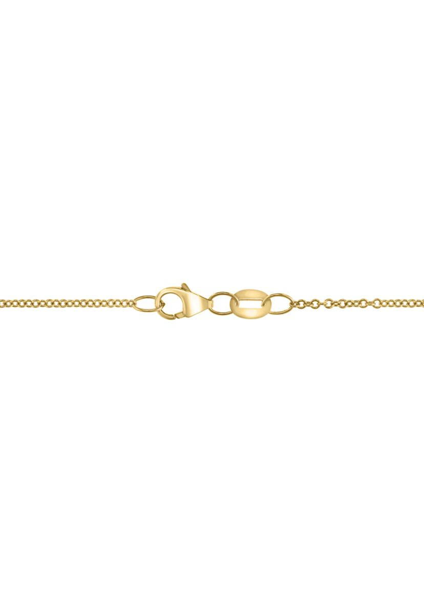 Diamond and Sapphire Flower Pendant Necklace in 14K Yellow Gold