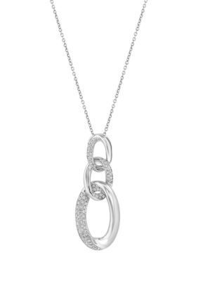 Effy 1/2 ct. t.w. Diamond Chain Link Pendant Necklace in Sterling Silver, 16 in -  0191120979557