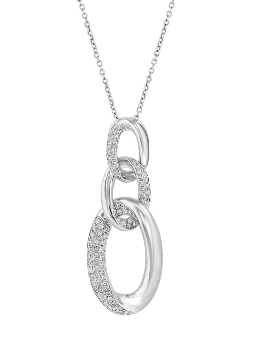 1/2 ct. t.w. Diamond Chain Link Pendant Necklace in Sterling Silver