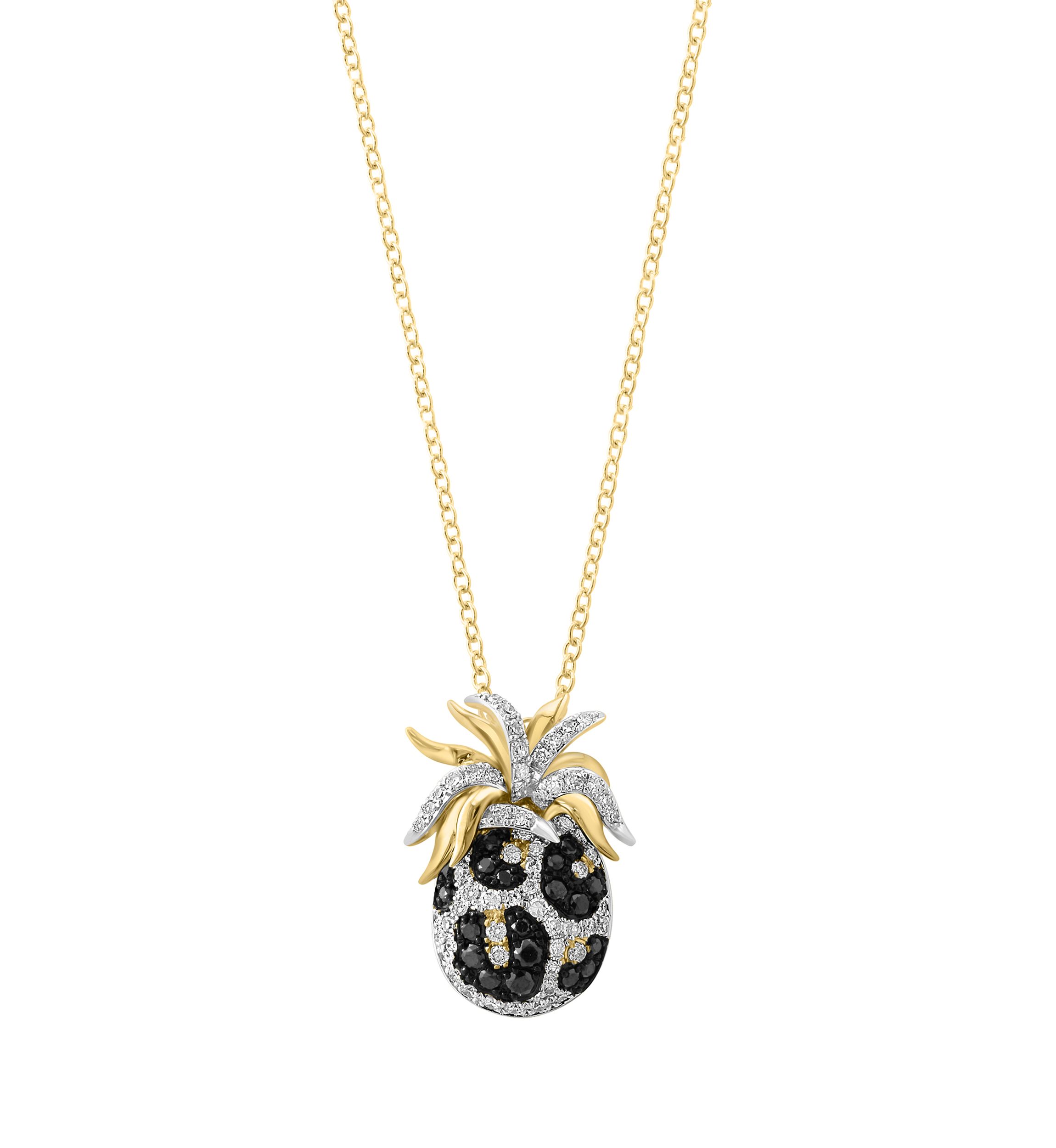 3/8 ct. t.w. Diamond, Black Diamond, Espresso Diamond Pendant Necklace in 14K Yellow Gold