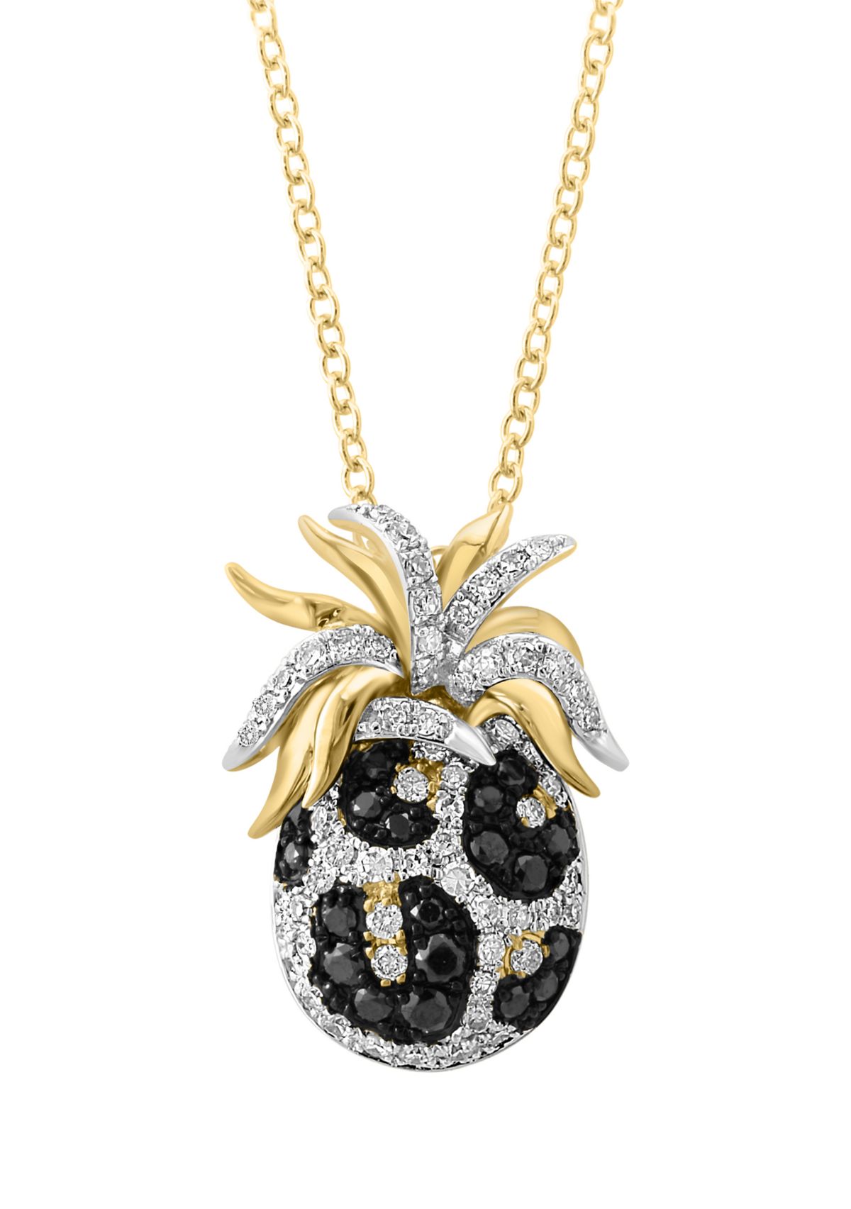 3/8 ct. t.w. Diamond, Black Diamond, Espresso Diamond Pendant Necklace in 14K Yellow Gold