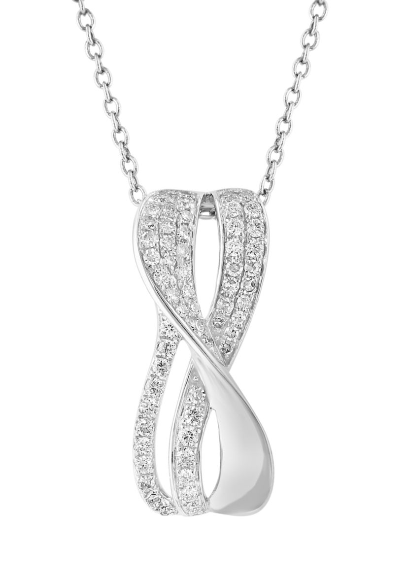 1/3 ct. t.w. Diamond Pendant Necklace in Sterling Silver