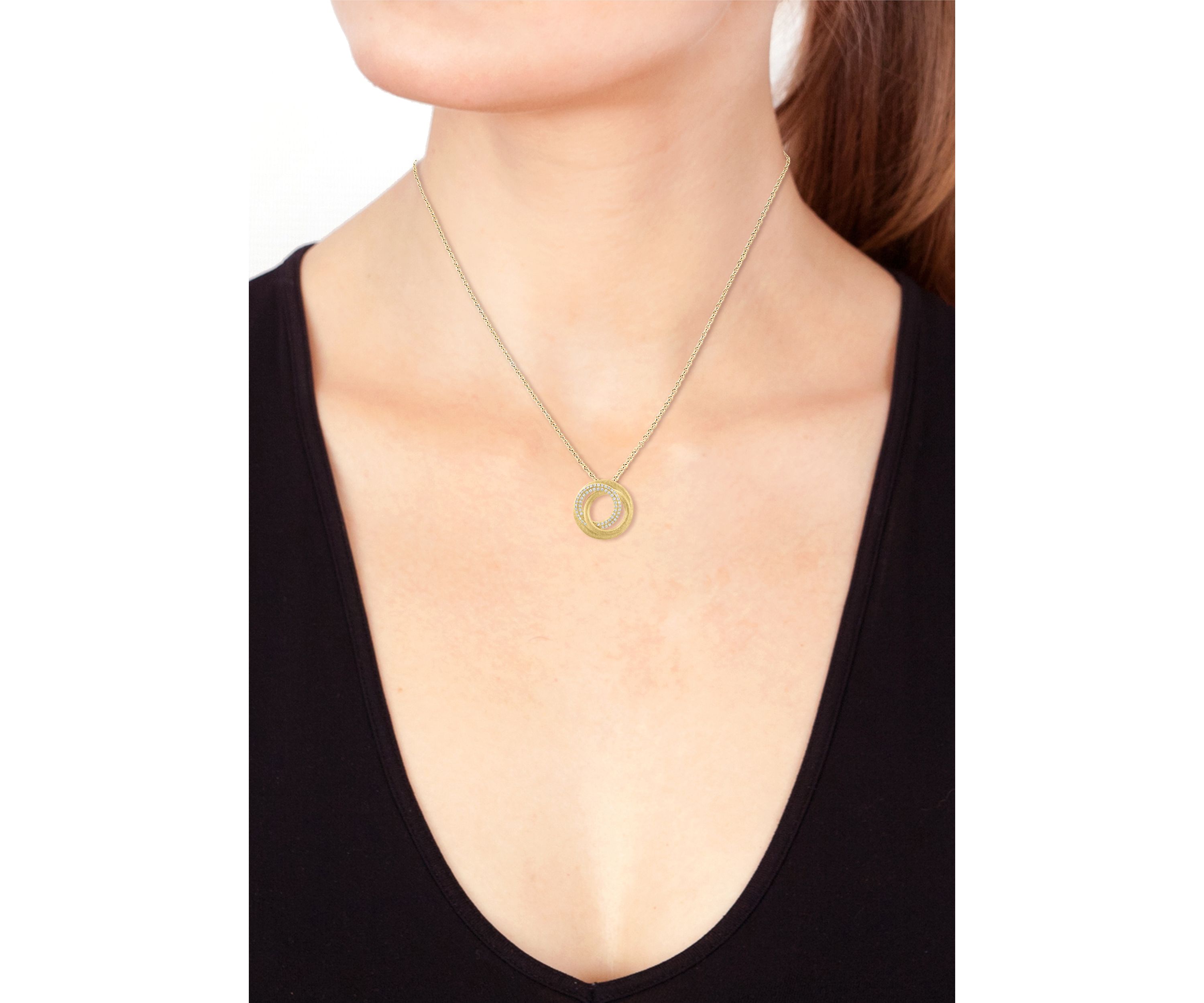 14K Yellow Gold Diamond Pendant