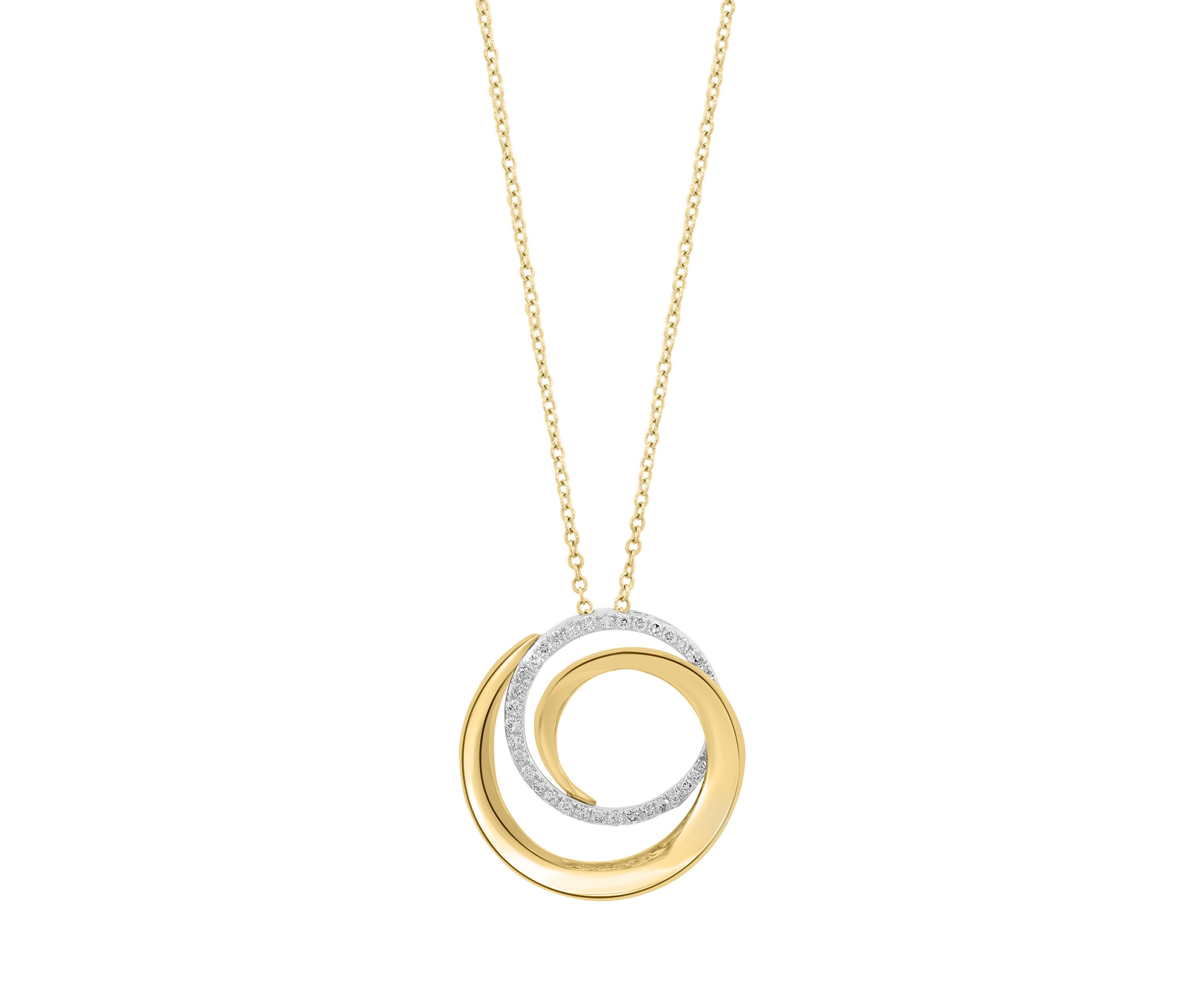 14K White & Yellow Gold Diamond Pendant 
