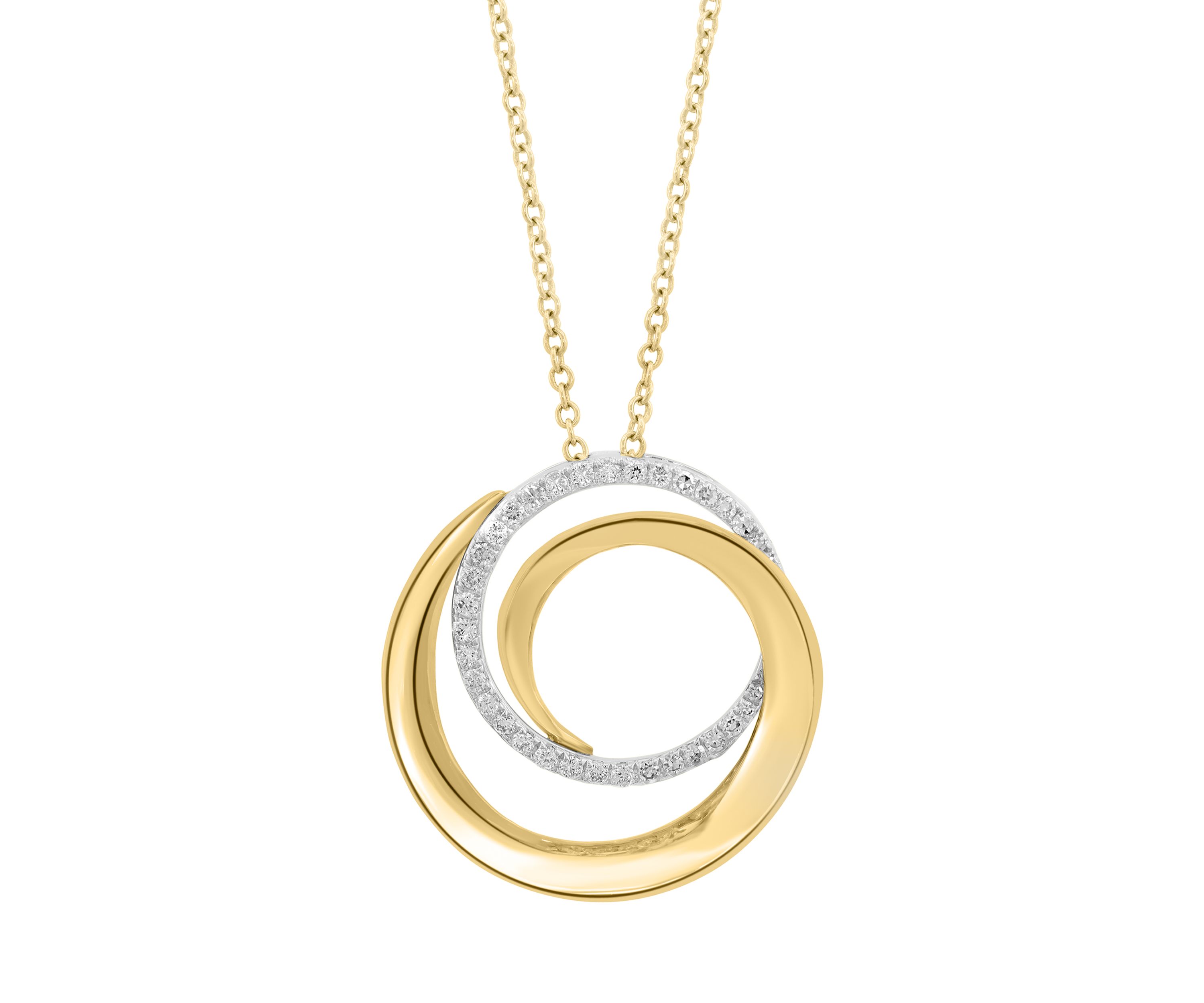 14K White & Yellow Gold Diamond Pendant 