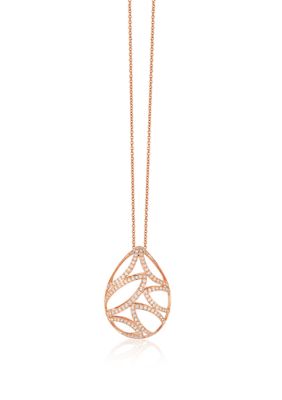 Effy 3/8 Ct. T.w. Diamond Pendant Necklace In 14K Rose Gold