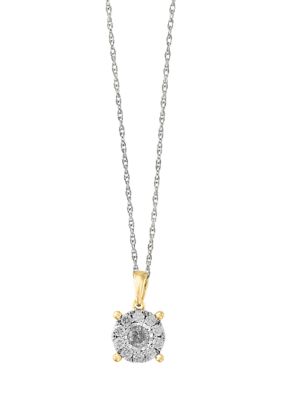 Effy 1/2 Ct. T.w. Diamond Duo Pendant Necklace In 14K Yellow Gold