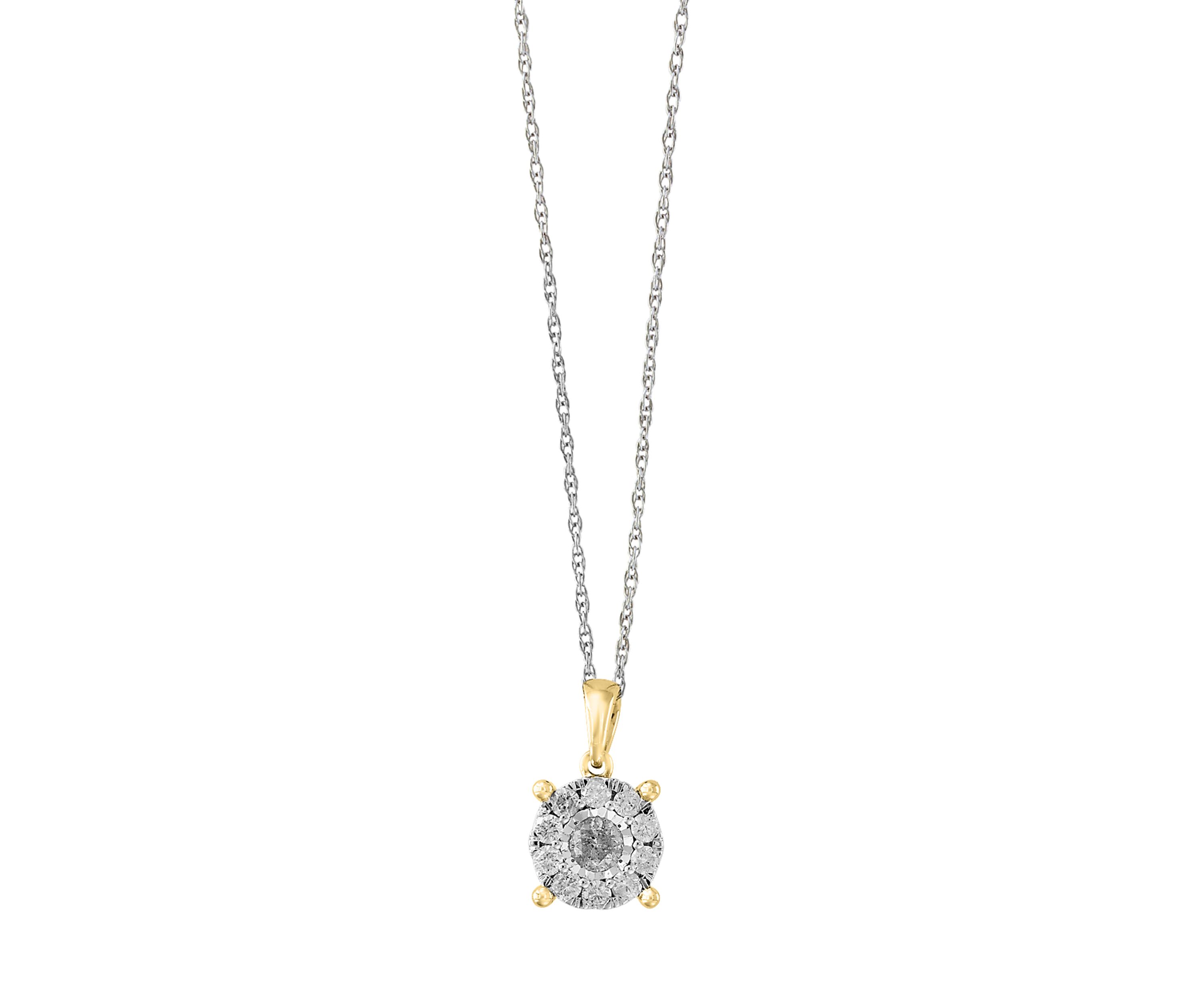 1/2 ct. t.w. Diamond Duo Pendant Necklace in 14K Yellow Gold