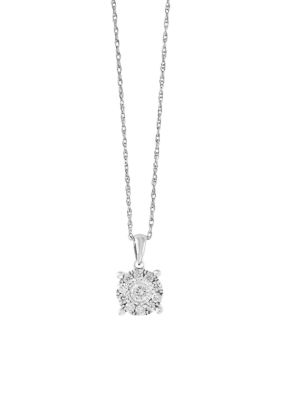 Effy 1/2 ct. t.w. Diamond Illusion Pendant Necklace in Sterling Silver, 16 in -  0191120059334