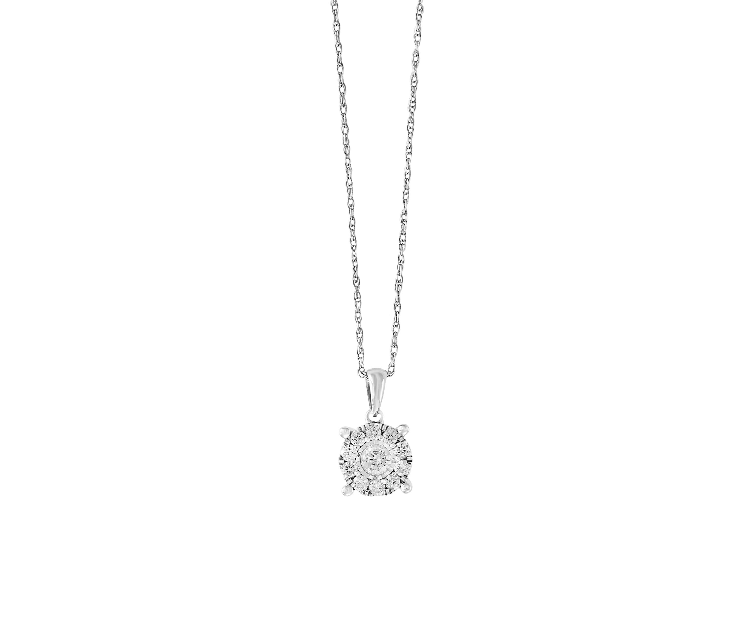 1/2 ct. t.w. Diamond Illusion Pendant Necklace in Sterling Silver 