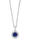 1 ct. t.w. Natural Sapphire and 1/10 ct. t.w. Diamond Pendant Necklace in Sterling Silver