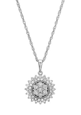 Effy 1/2 Ct. T.w. White Diamonds Necklace In Sterling Silver
