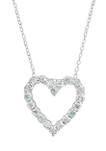1/5 ct. t.w. Diamond Heart Pendant Necklace in Sterling Silver 
