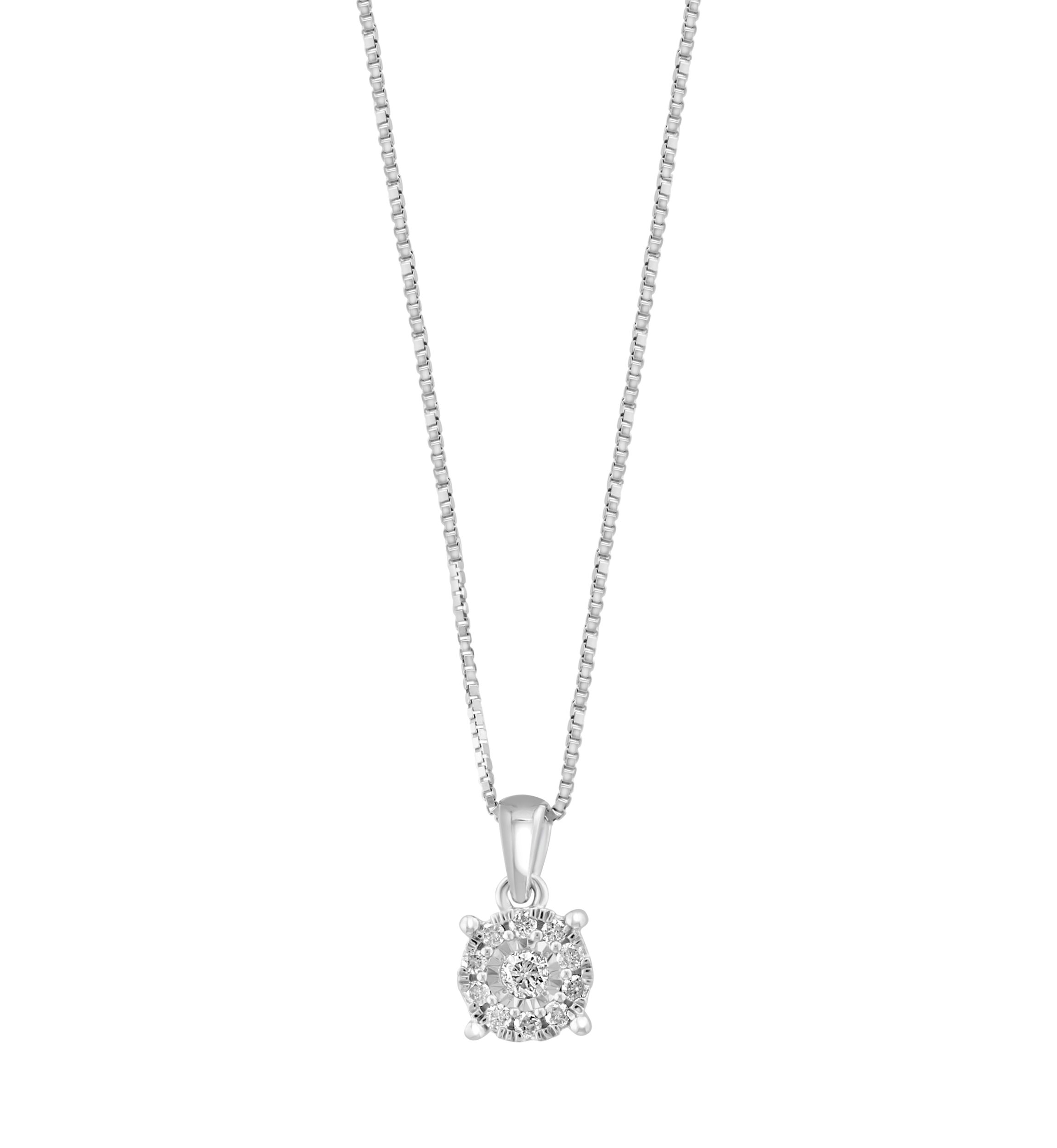 Sterling Silver Diamond Pendant 