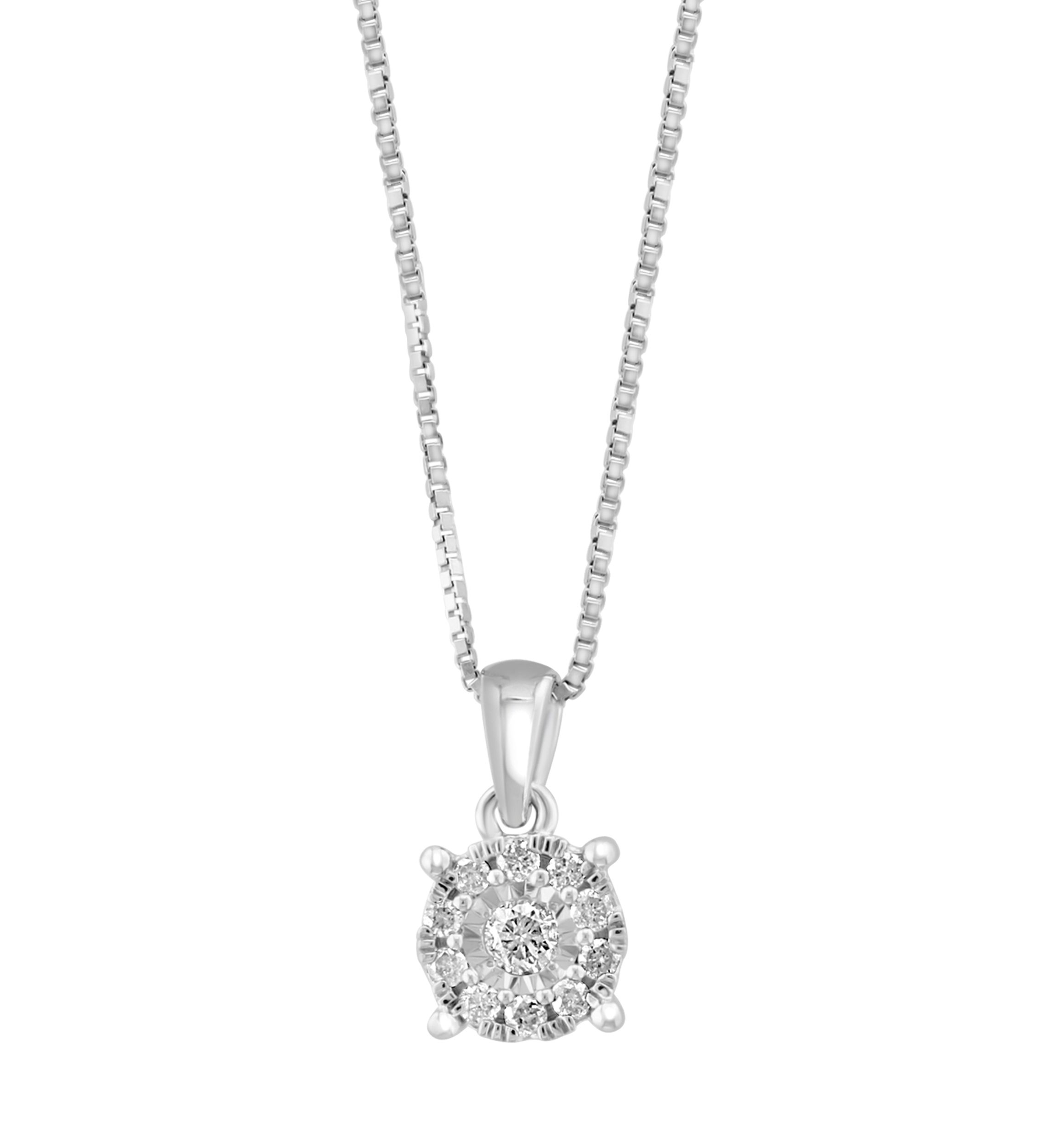 Sterling Silver Diamond Pendant 