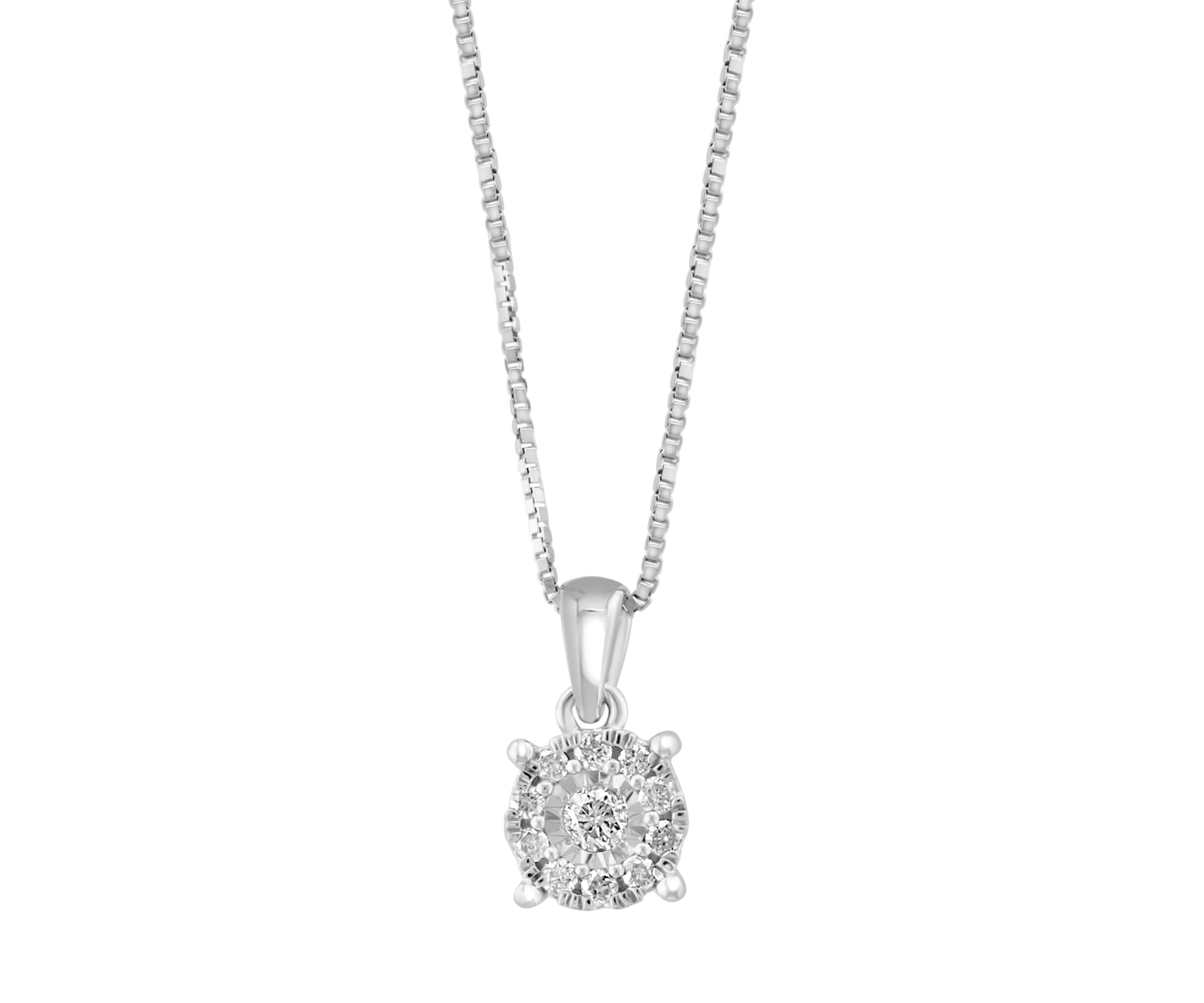 Sterling Silver Diamond Pendant 