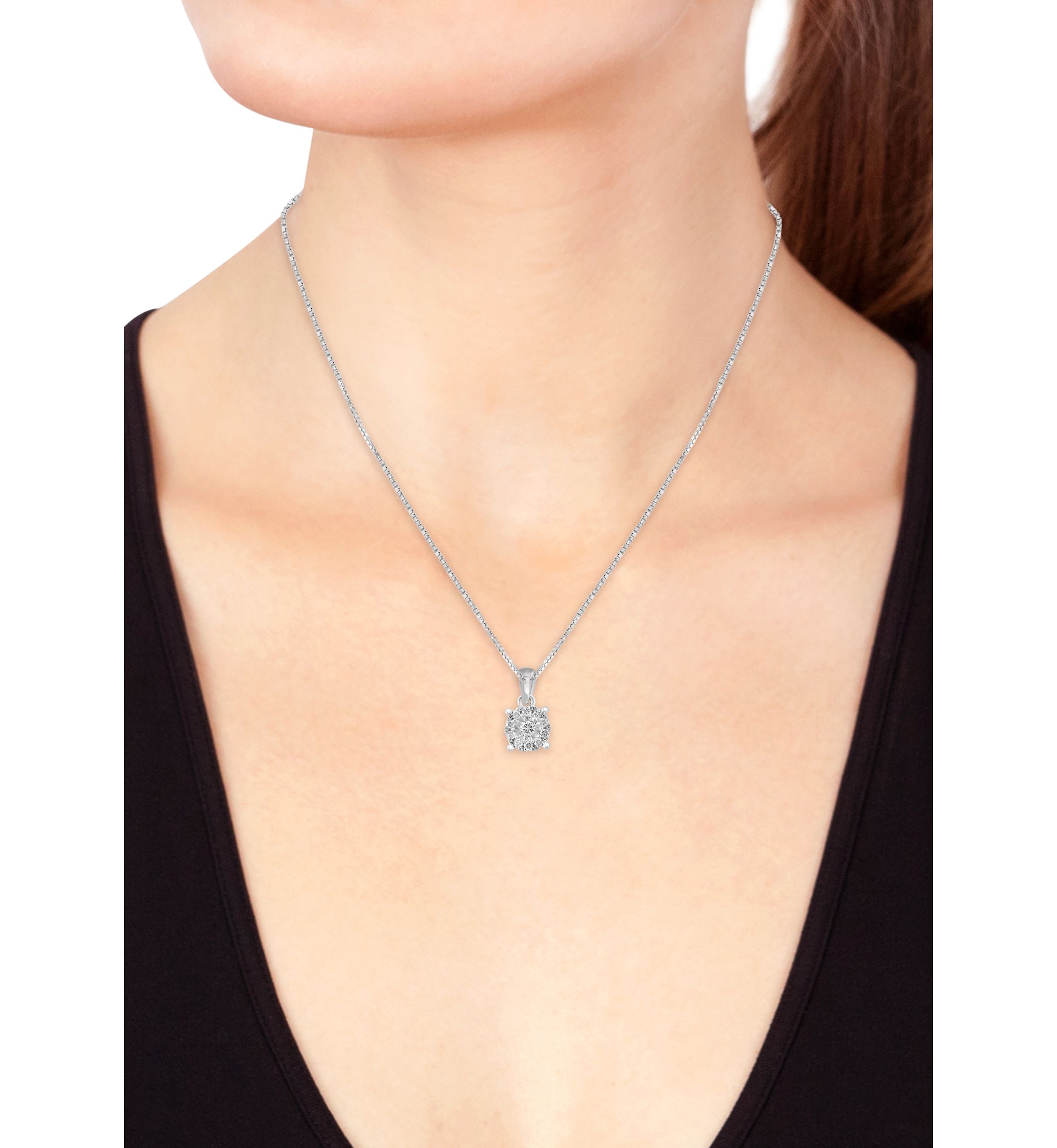 Sterling Silver Diamond Pendant 