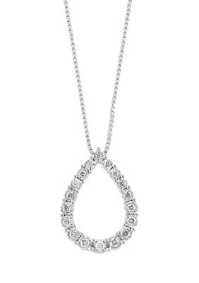 Effy 1/4 Ct. T.w. Diamond Miracle Set Pendant Necklace In Sterling Silver