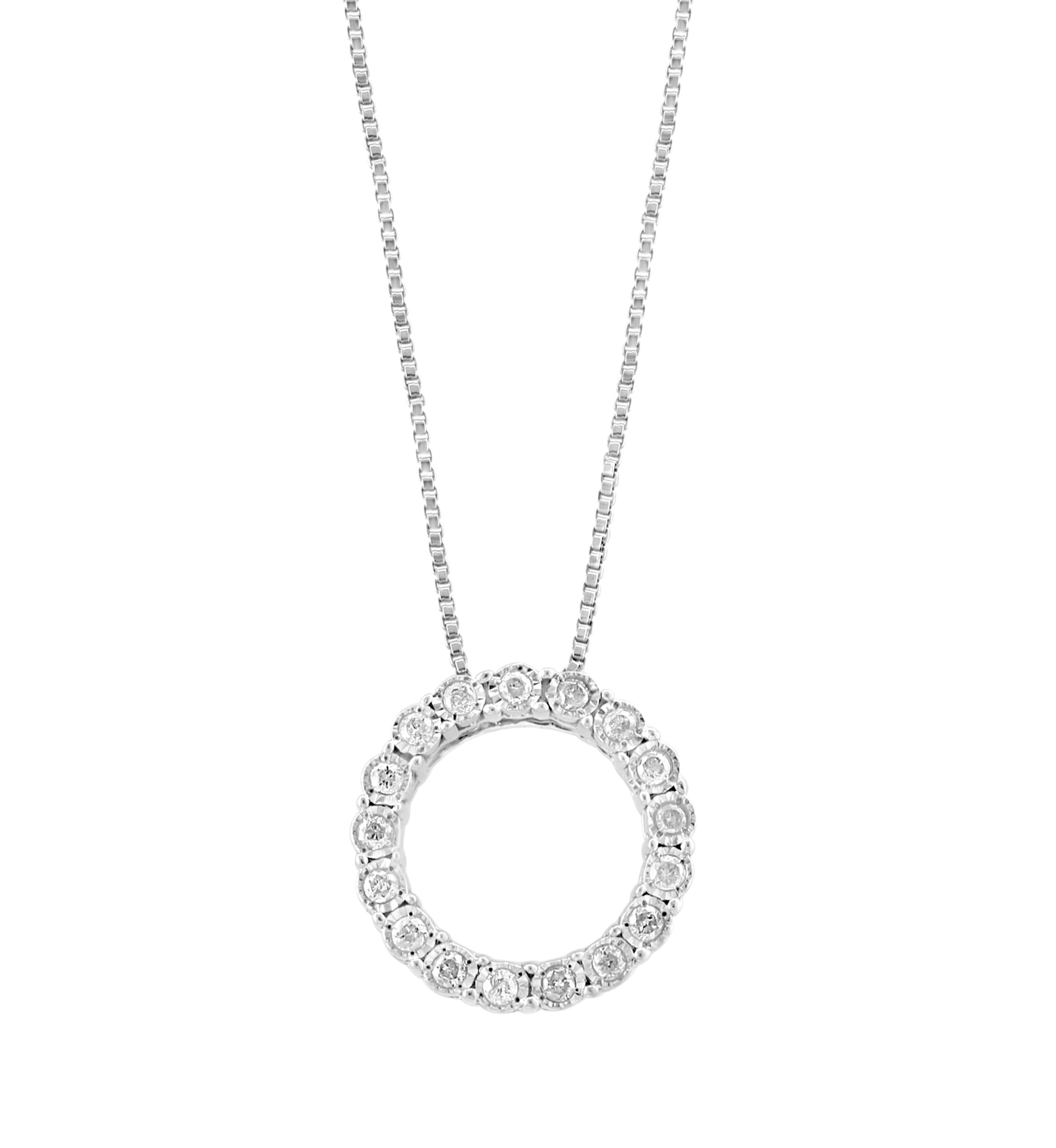 1/4 ct. t.w. Diamond Miracle Set Pendant Necklace in Sterling Silver