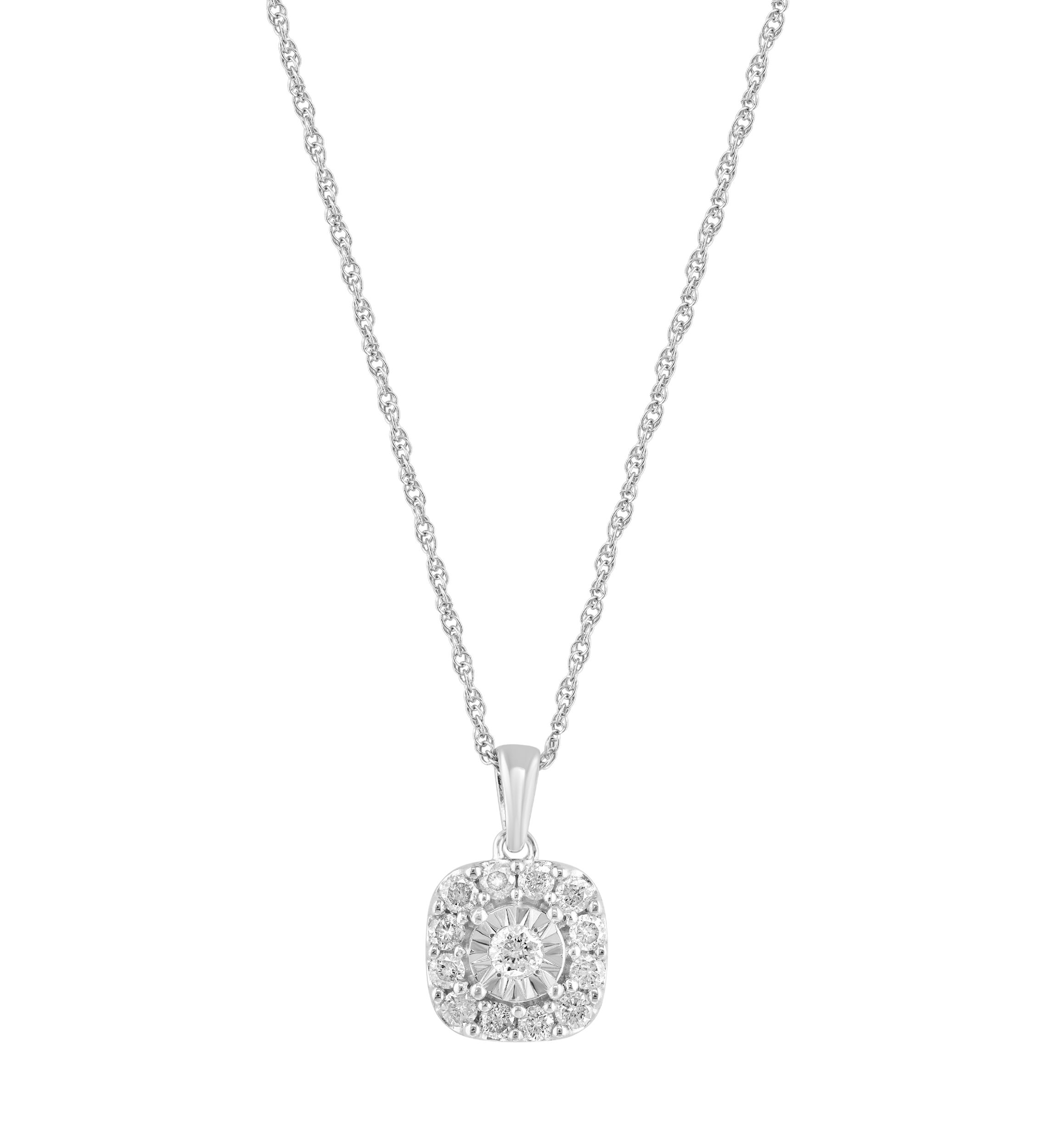 Sterling Silver Diamond Pendant 
